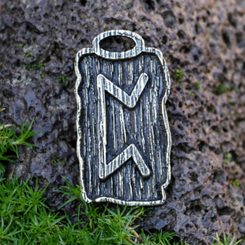 PERTHRO - Rune Pendant, zinc ant.brass