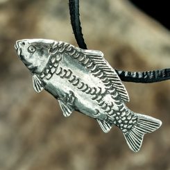 CARP - fish, fishing pendant, silver 925