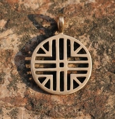 SUN SYMBOL VI, bronze pendant