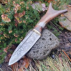 Sgian Dubh, couteau écossais avec bois de cerf