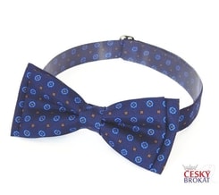 Royal blue and white Butterfly bow tie, silk