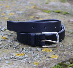 LORIC, luxury leather belt with silver buckle