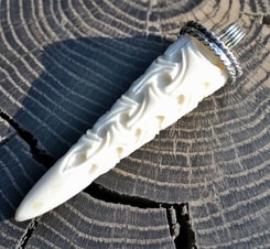 CARVED ANTLER PENDANT, viking style, sterling silver