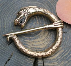 NIDHOGG, dragon brooch, bronze