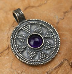 LADOGA, Wikinger-Anhänger, Silber Amethyst