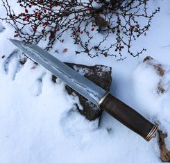 NJÖRD, Viking Seax, damascus steel knife