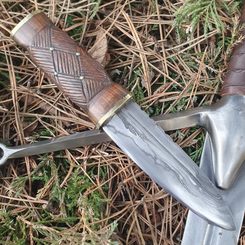 Sgian Dubh, couteau écossais - acier damassé