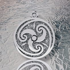 CELTIC TRISKEL, spiral, silver pendant, silver 925
