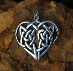 Coeur celtique, pendentif, argent