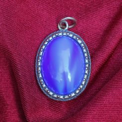 MEDIEVAL PENDANT with glass - Neptune, bronze