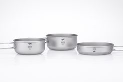 Ti6053 3-Piece Titanium pot and Pan Cook Set