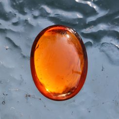 CABOCHON Glas 25x18 mm Amber