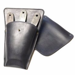 LEATHER BELT CASE for 3 Throwing Knives black