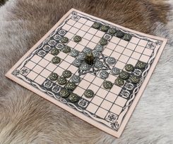 HNEFATAFL or Tafl, Viking Board Game - leather and stones