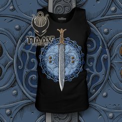 Claíomh Solais - Sword of Light, men's Celtic tank top - blue