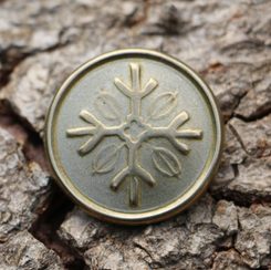SNOWFLAKE od BRDY Mts. Bronze Button - Czech bushcraft symbol