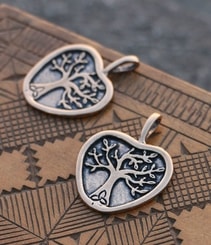 TREE OF KNOWLEDGE, bronze pendant