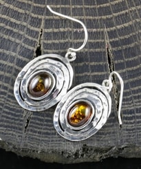 ZARIA, amber, earrings, sterling silver
