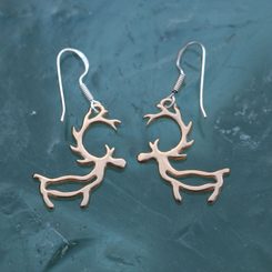 PORO, Sami reindeer, earrings bronze