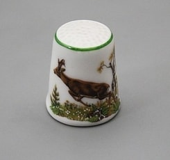 Thimble, Deer, Bohemian Porcelain
