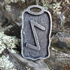 IHWAZ - rune talisman, zinc