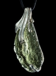 THEMIS - Moldavite, sterling silver pendant