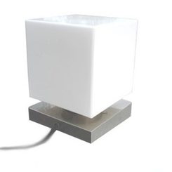 CUBE, Table Lamp, matte nickel stand, 200 mm