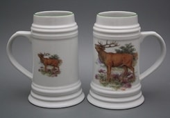 BEER TANKARD, Deer 0.5 l, porcelain