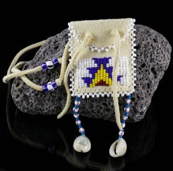 Native American Beaded Neck Pouch, Indians
