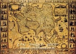 ASIA, historical map, replica