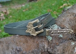 BORRE, leather Viking Age belt, green