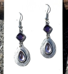 FLAVIA, purple glass earrings