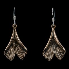 GINKGO, boucles d'oreilles, bronze