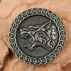 SLAVIC WOLF Pendant, zinc ant. brass