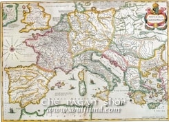 IMPERIUM CAROLI MAGNI, 1639, historical map, replica