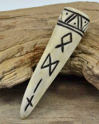 ODIN, viking rune pendant, antler