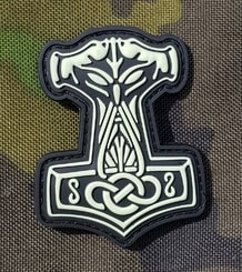 THOR's HAMMER, 3D rubber patch, glow in the dark