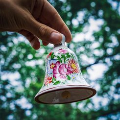 HANDPAINTED BELL, tradional czech ceramics