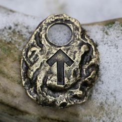Tiwaz - Rune Pendant, antique brass