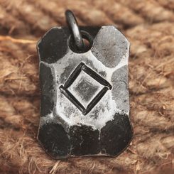 INGWAZ, forged iron rune pendant