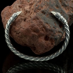 Corbeau Viking, art Mammen, bracelet, argent sterling