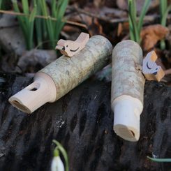 Holz-Kuckuckspfeife mit Holzvogel