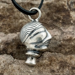 Celtic head, silver, pendant