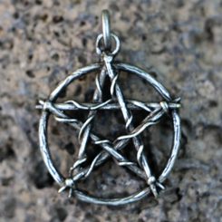 PENTAGRAM pendant in zinc, antique slver