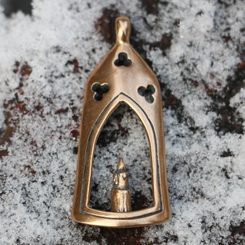 Lanterne Médiévale - Lumière pour l'Âme, pendentif en bronze