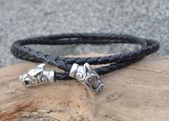 FENRIR, leather bolo, sterling silver, 18 g.