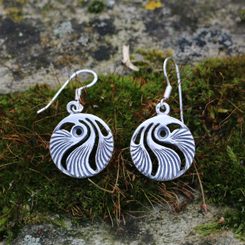 COQUILLES, Prague Art Nouveau, boucles d'oreilles argent 925