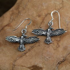 RAVENS silver Earrings