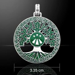 DRUID OAK TREE PENDANT, Awen, Sterling silver, 11 g