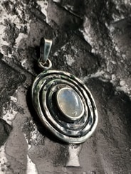MOONSHINE, sterling silver pendant, moonstone